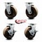 Service Caster 5 Inch High Temp Phenolic Swivel Caster Set with Roller Bearings 2 Brakes SCC SCC-20S520-PHRHT-2-TLB-2 - alternate 5